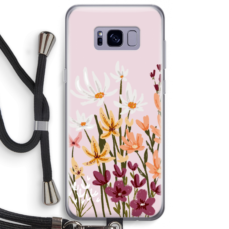 Painted wildflowers: Samsung Galaxy S8 Plus Transparant Hoesje met koord