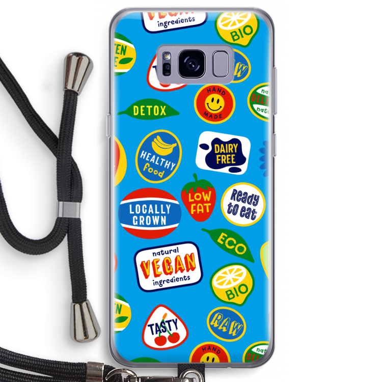 Fruitsticker: Samsung Galaxy S8 Plus Transparant Hoesje met koord