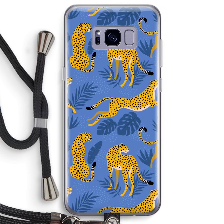 Luipaard: Samsung Galaxy S8 Plus Transparant Hoesje met koord
