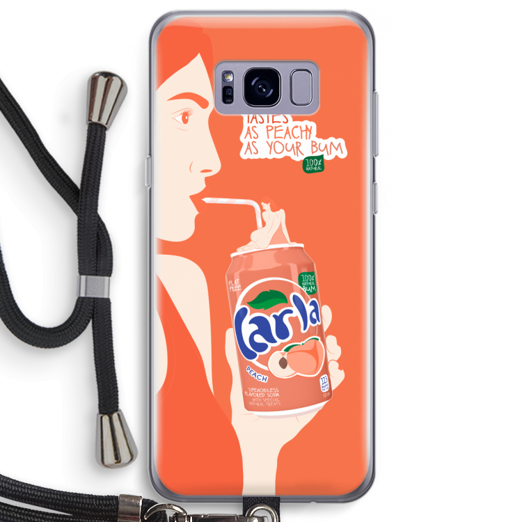 Peach please!: Samsung Galaxy S8 Plus Transparant Hoesje met koord