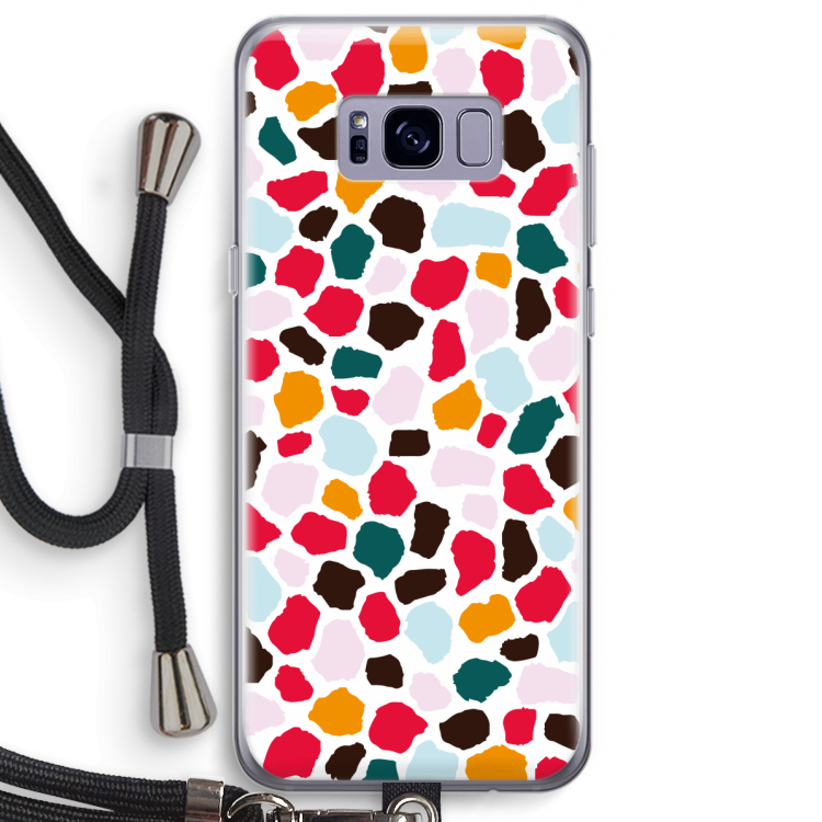 Colored Giraffe: Samsung Galaxy S8 Plus Transparant Hoesje met koord