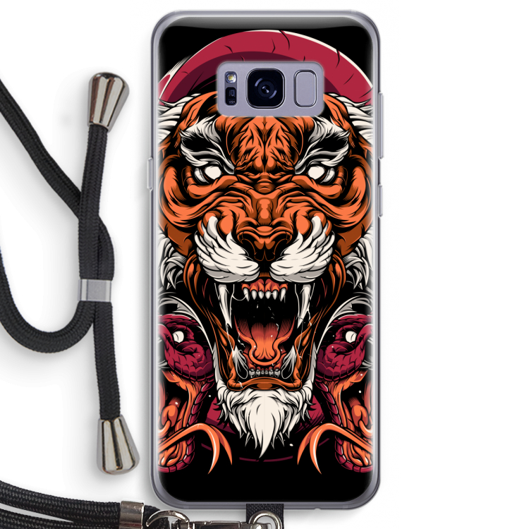 Tiger and Rattlesnakes: Samsung Galaxy S8 Plus Transparant Hoesje met koord