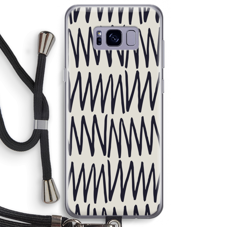 Marrakech Zigzag: Samsung Galaxy S8 Plus Transparant Hoesje met koord