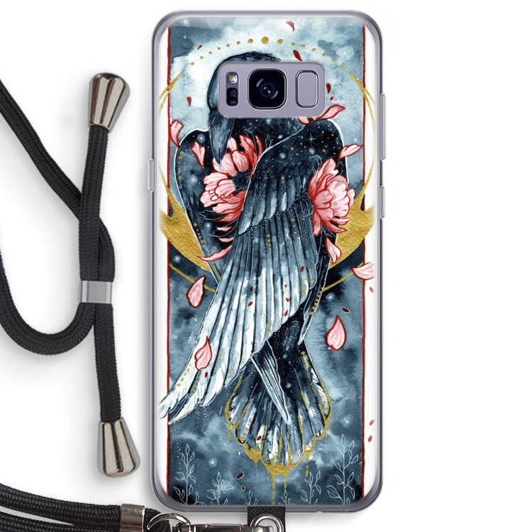 Golden Raven: Samsung Galaxy S8 Plus Transparant Hoesje met koord