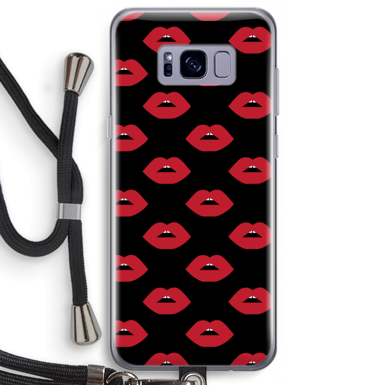 Lips: Samsung Galaxy S8 Plus Transparant Hoesje met koord