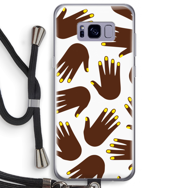 Hands dark: Samsung Galaxy S8 Plus Transparant Hoesje met koord