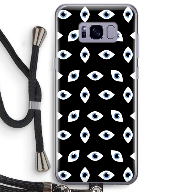 Eyes pattern: Samsung Galaxy S8 Plus Transparant Hoesje met koord