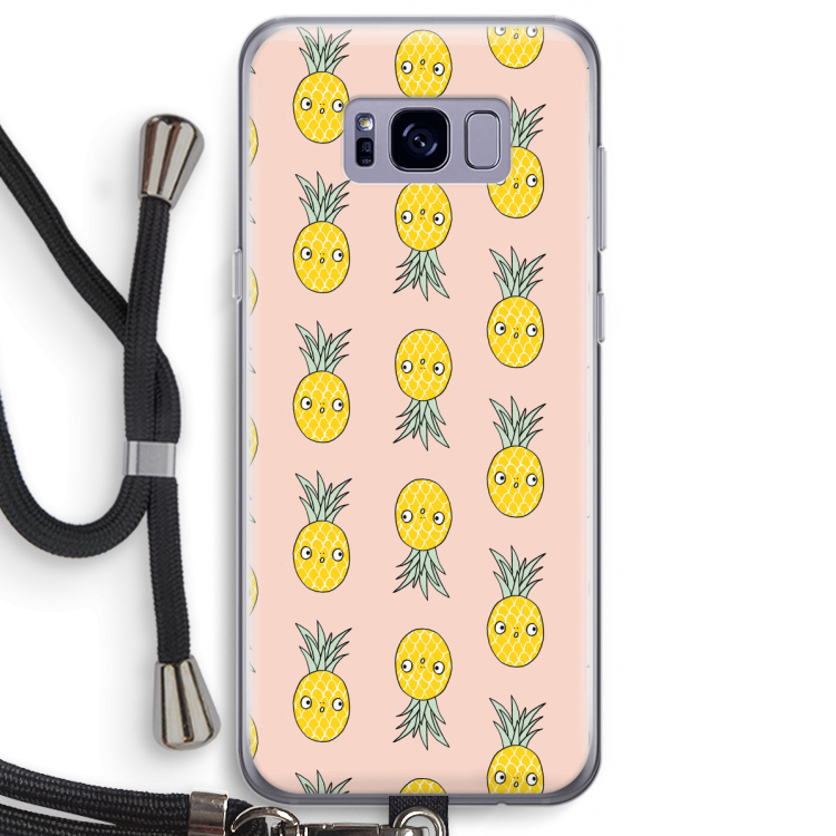 Ananas: Samsung Galaxy S8 Plus Transparant Hoesje met koord