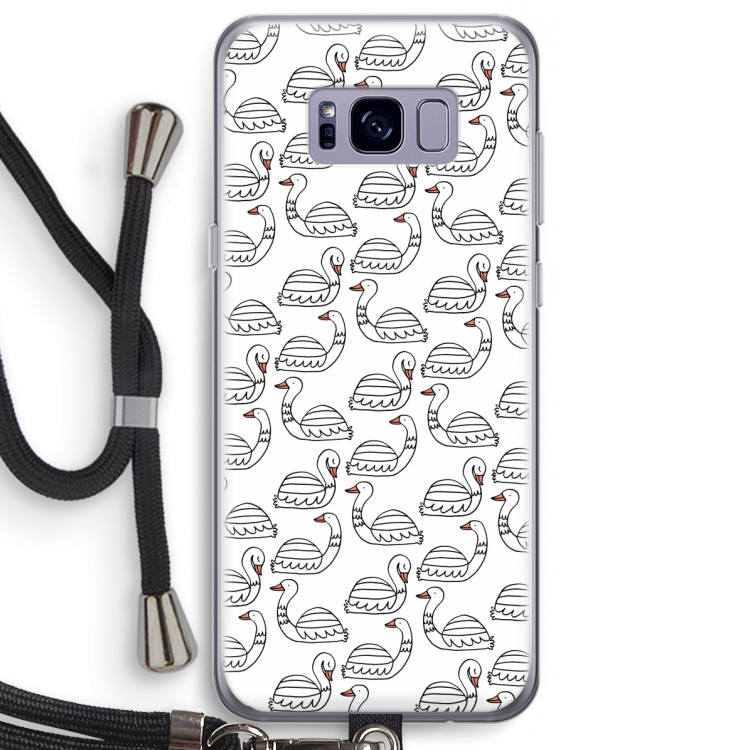 Zwanen: Samsung Galaxy S8 Plus Transparant Hoesje met koord