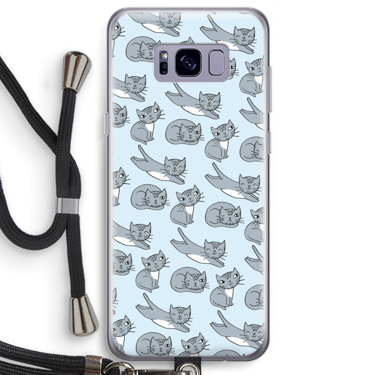 Poezen: Samsung Galaxy S8 Plus Transparant Hoesje met koord