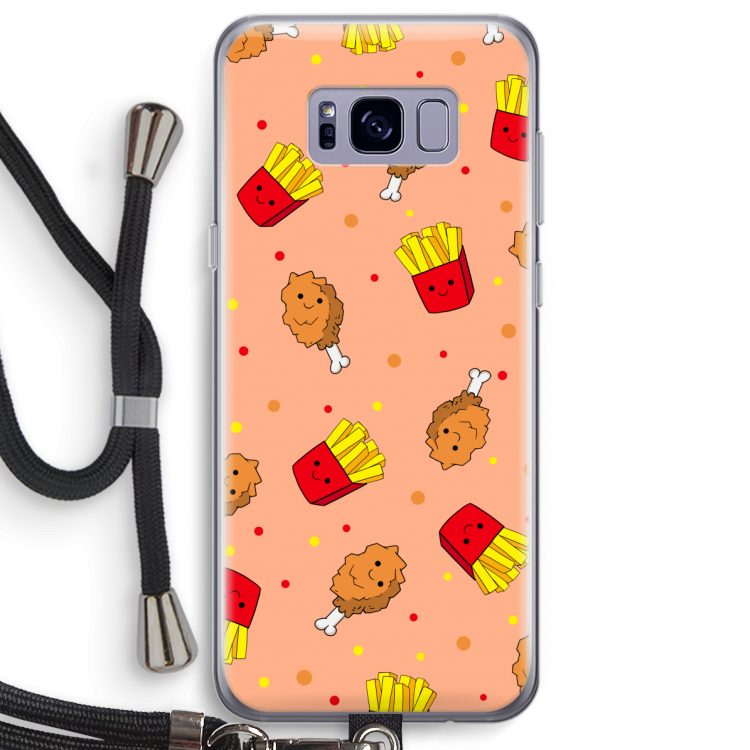 Chicken 'n Fries: Samsung Galaxy S8 Plus Transparant Hoesje met koord