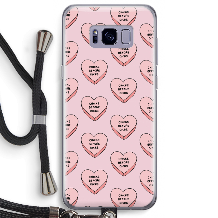 Chicks before dicks: Samsung Galaxy S8 Plus Transparant Hoesje met koord
