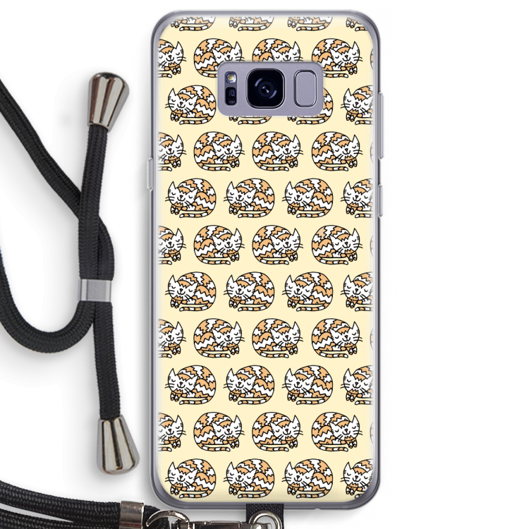 Slapende poes: Samsung Galaxy S8 Plus Transparant Hoesje met koord