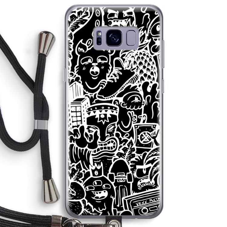 Vexx Black Mixtape: Samsung Galaxy S8 Plus Transparant Hoesje met koord