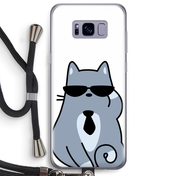 Cool cat: Samsung Galaxy S8 Plus Transparant Hoesje met koord
