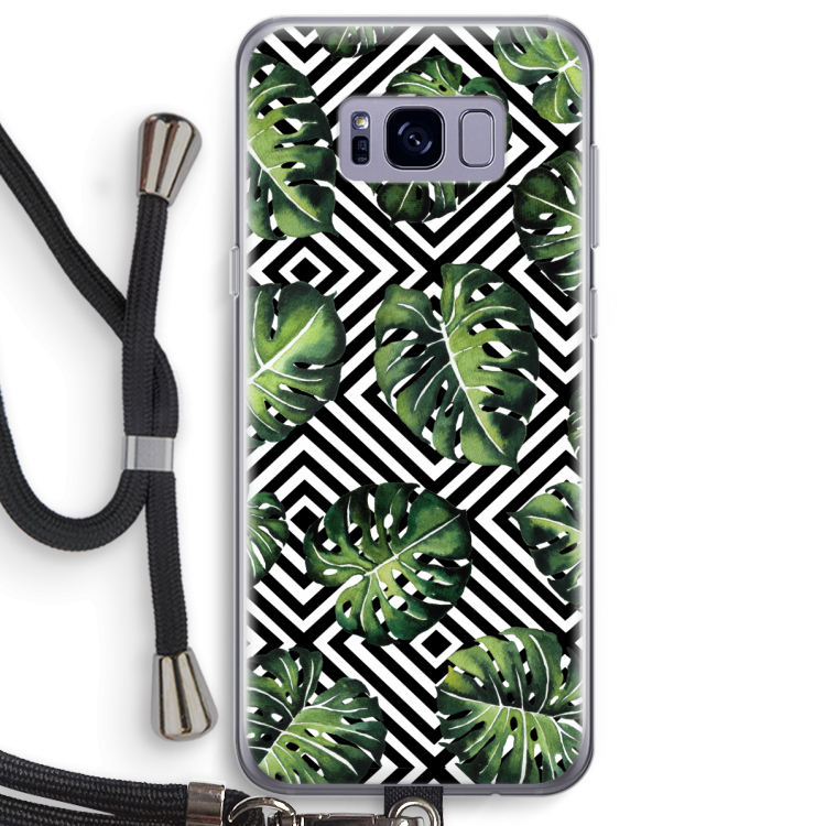 Geometrische jungle: Samsung Galaxy S8 Plus Transparant Hoesje met koord