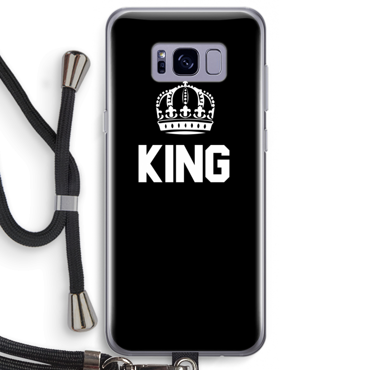 King zwart: Samsung Galaxy S8 Plus Transparant Hoesje met koord