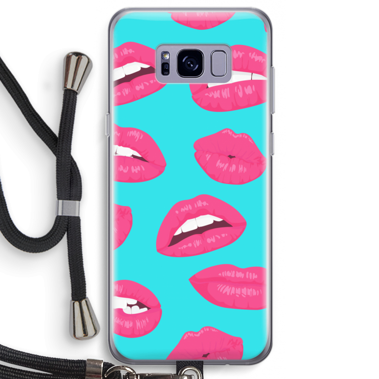 Bite my lip: Samsung Galaxy S8 Plus Transparant Hoesje met koord