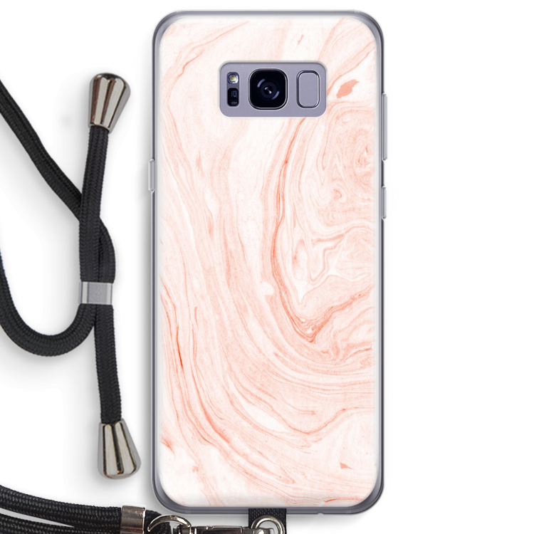 Peach bath: Samsung Galaxy S8 Plus Transparant Hoesje met koord