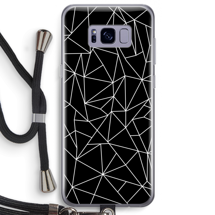 Geometrische lijnen wit: Samsung Galaxy S8 Plus Transparant Hoesje met koord