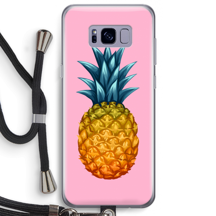 Grote ananas: Samsung Galaxy S8 Plus Transparant Hoesje met koord