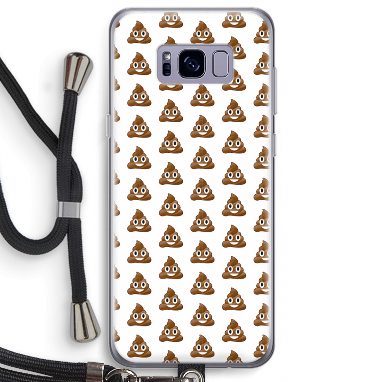 Poop emoji: Samsung Galaxy S8 Plus Transparant Hoesje met koord