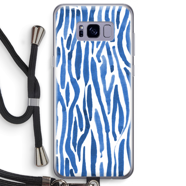 Blauwe nerven: Samsung Galaxy S8 Plus Transparant Hoesje met koord