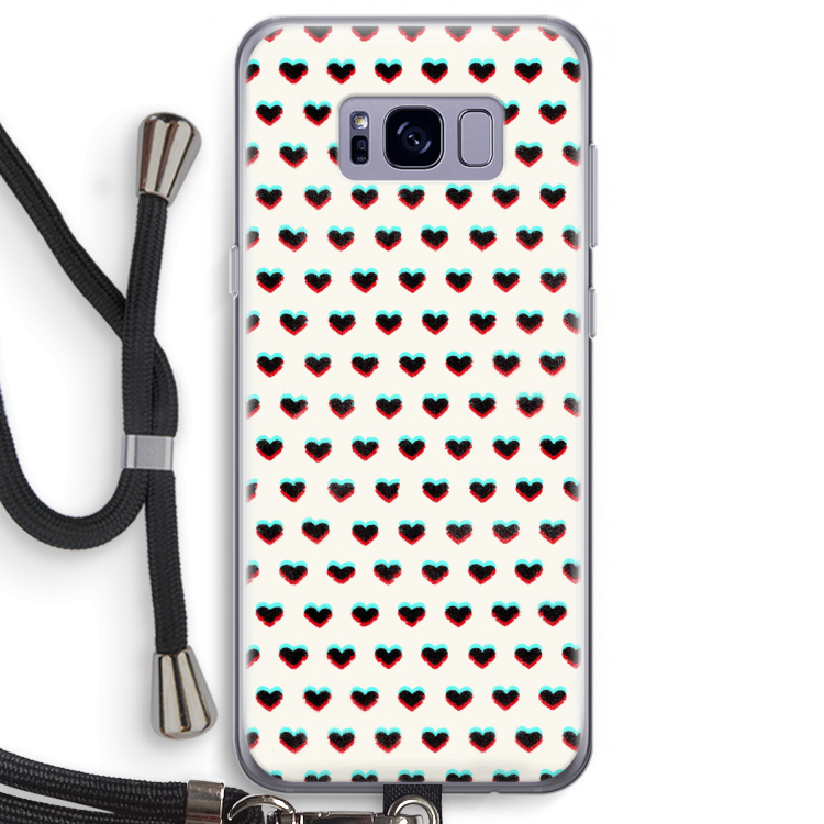 Hartjes: Samsung Galaxy S8 Plus Transparant Hoesje met koord