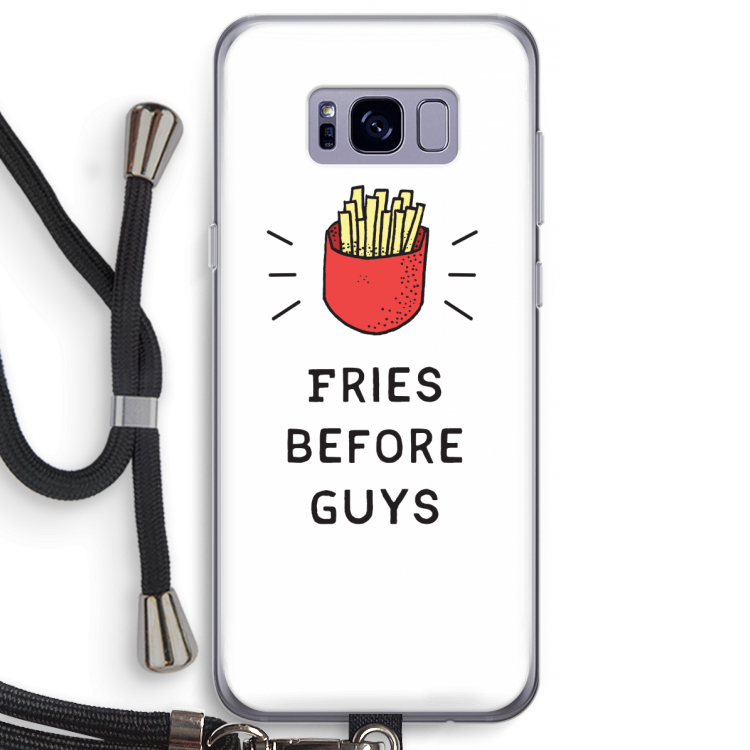 Fries before guys: Samsung Galaxy S8 Plus Transparant Hoesje met koord