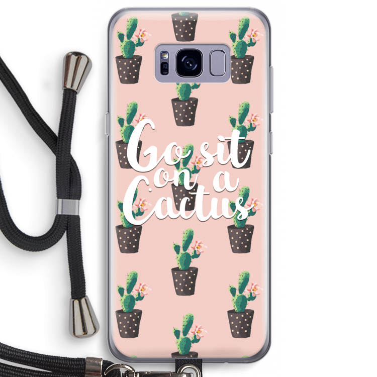 Cactus quote: Samsung Galaxy S8 Plus Transparant Hoesje met koord