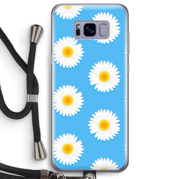Margrietjes: Samsung Galaxy S8 Plus Transparant Hoesje met koord