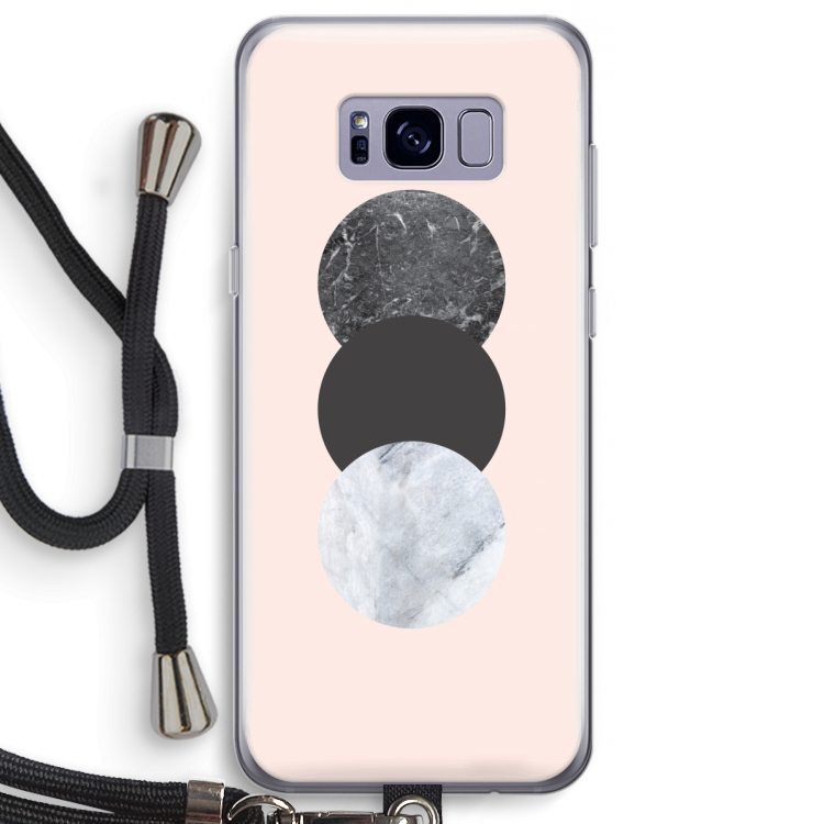 Marmeren cirkels: Samsung Galaxy S8 Plus Transparant Hoesje met koord