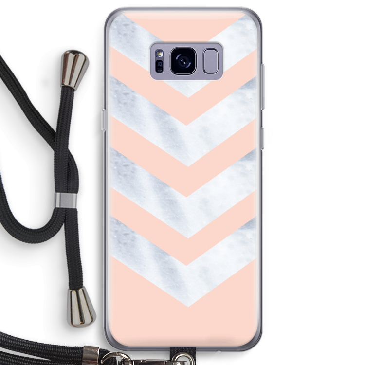 Marmeren pijlen: Samsung Galaxy S8 Plus Transparant Hoesje met koord