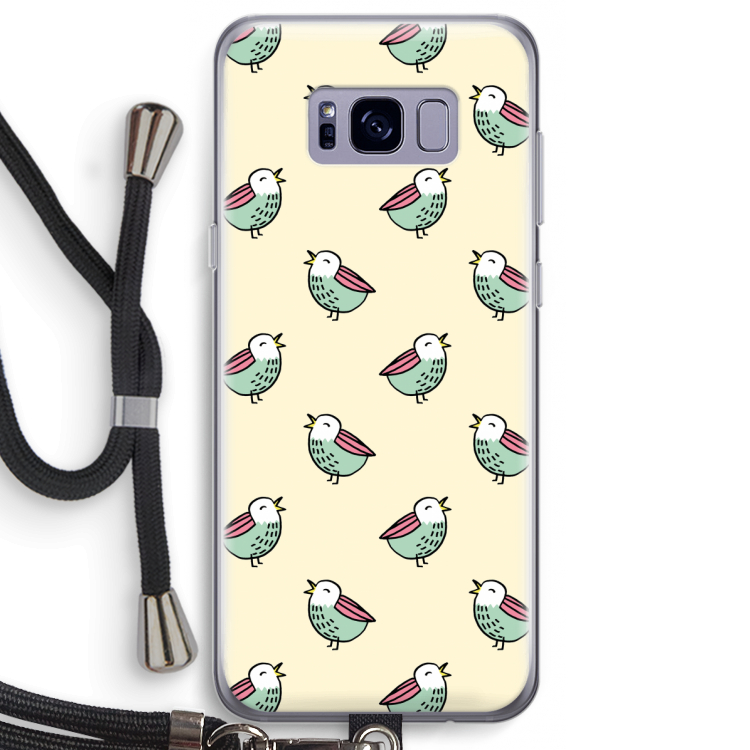 Vogeltjes: Samsung Galaxy S8 Plus Transparant Hoesje met koord