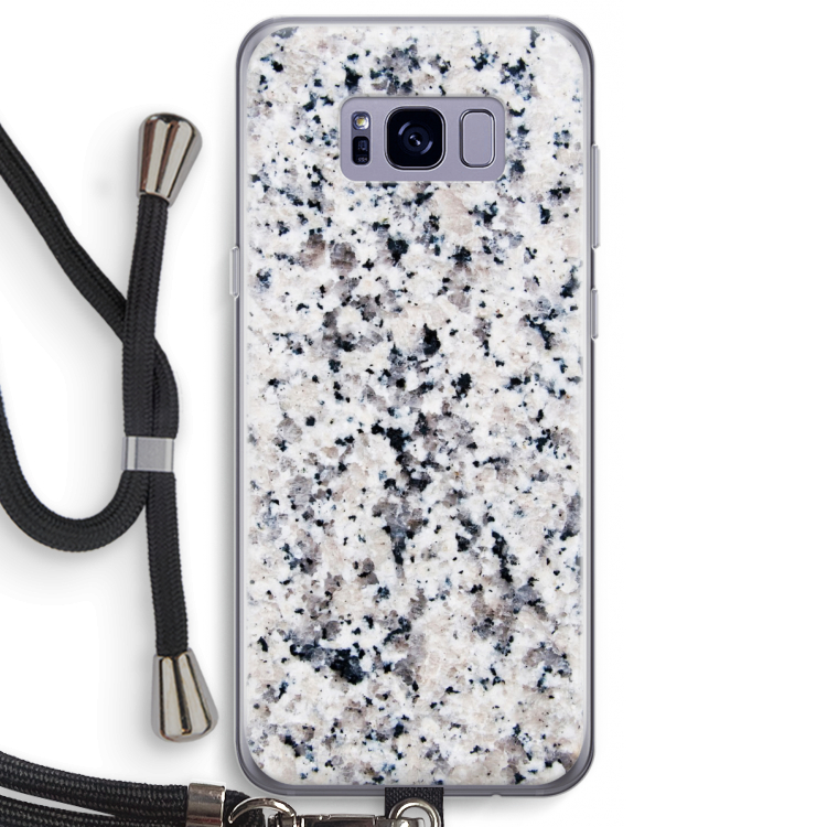 Gespikkelde marmer: Samsung Galaxy S8 Plus Transparant Hoesje met koord