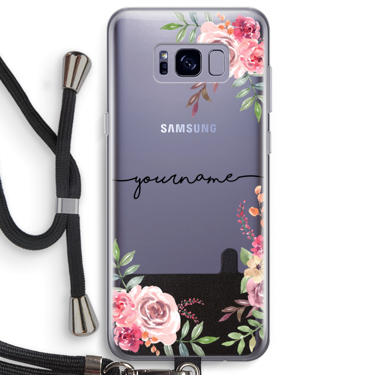 Rozen: Samsung Galaxy S8 Plus Transparant Hoesje met koord