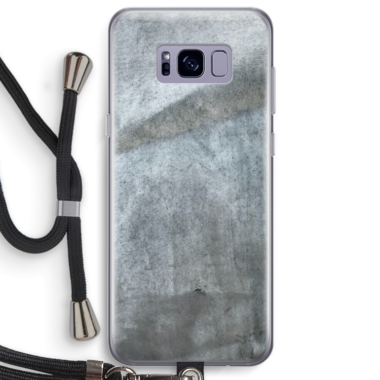 Grey Stone: Samsung Galaxy S8 Plus Transparant Hoesje met koord