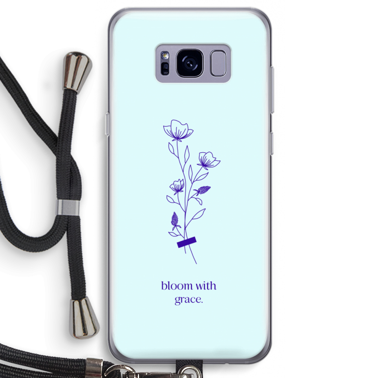 Bloom with grace: Samsung Galaxy S8 Plus Transparant Hoesje met koord