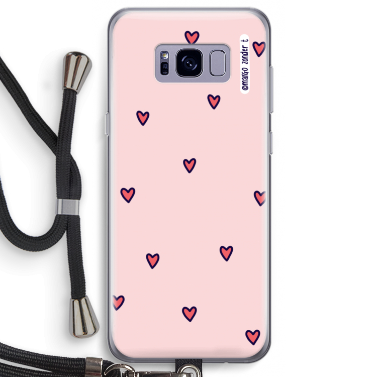 Hartjes: Samsung Galaxy S8 Plus Transparant Hoesje met koord