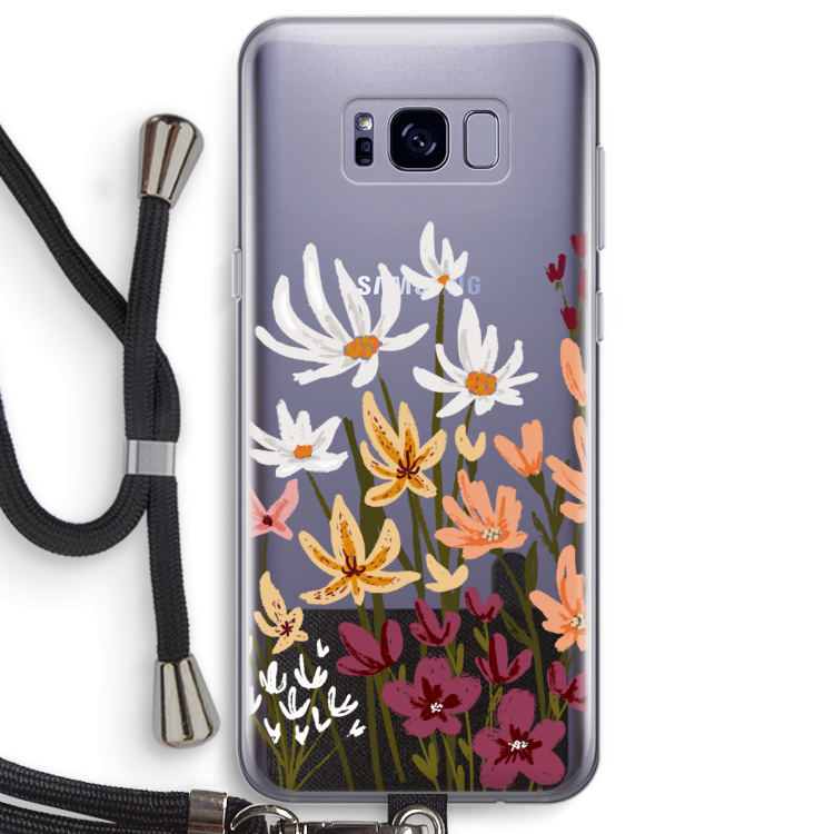 Painted wildflowers: Samsung Galaxy S8 Plus Transparant Hoesje met koord