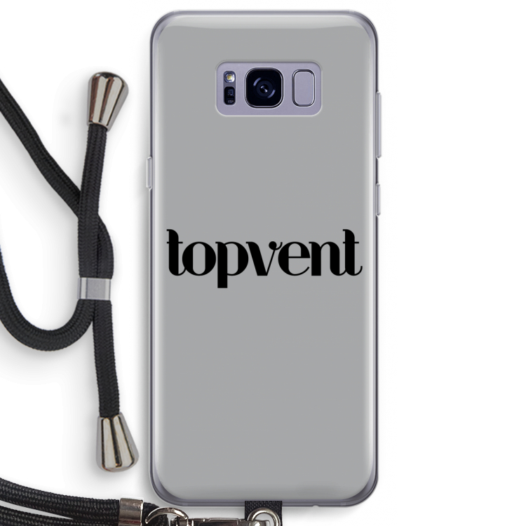 Topvent Grijs Zwart: Samsung Galaxy S8 Plus Transparant Hoesje met koord