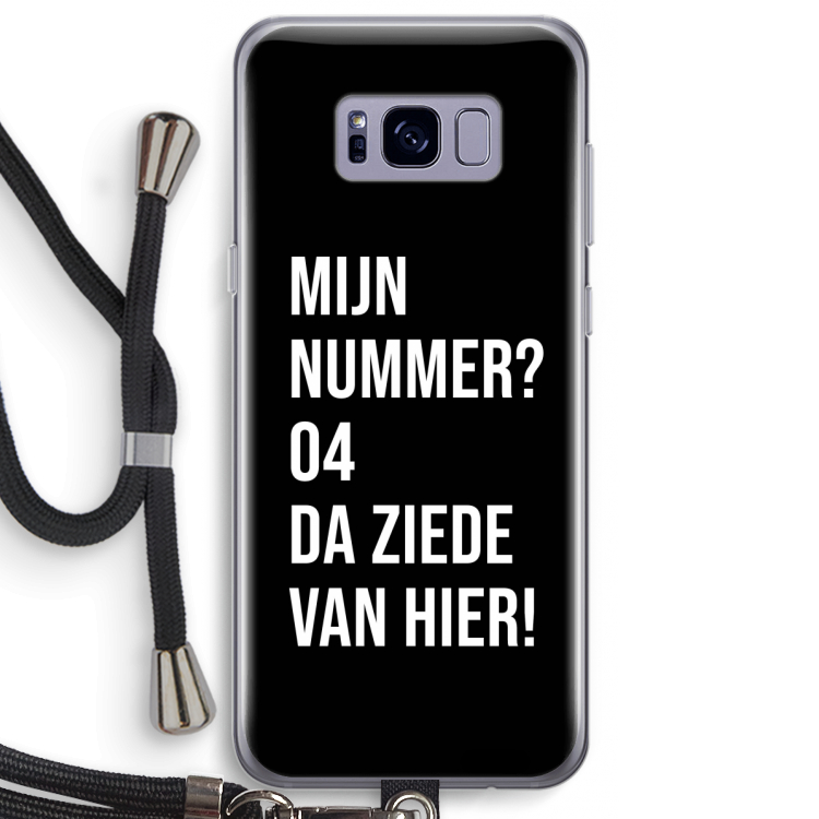 Da ziede van hier - Zwart: Samsung Galaxy S8 Plus Transparant Hoesje met koord