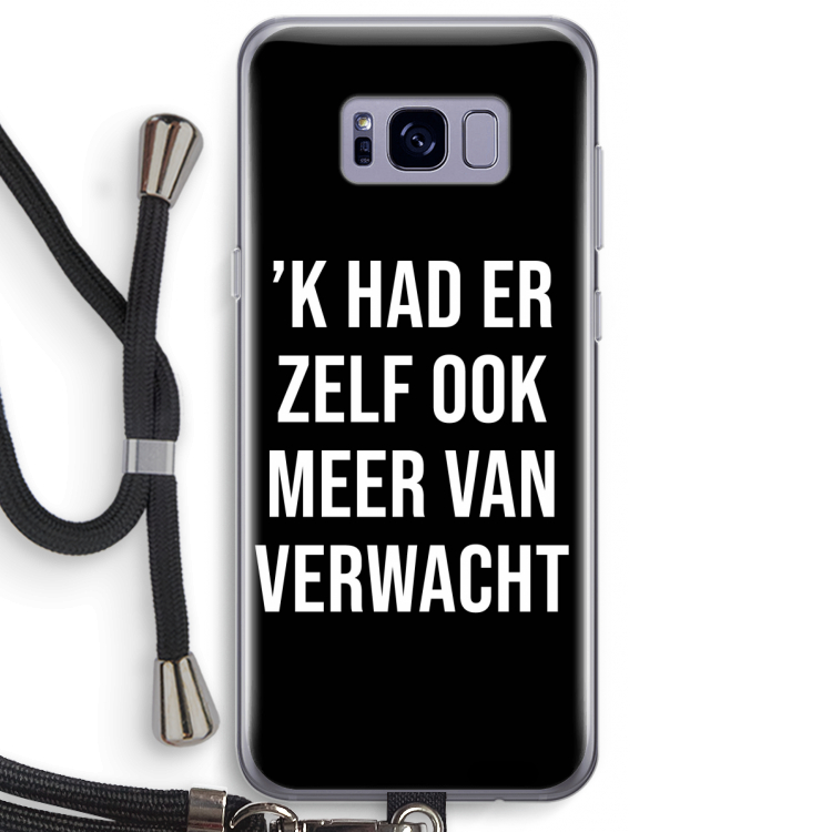 Meer verwacht - Zwart: Samsung Galaxy S8 Plus Transparant Hoesje met koord