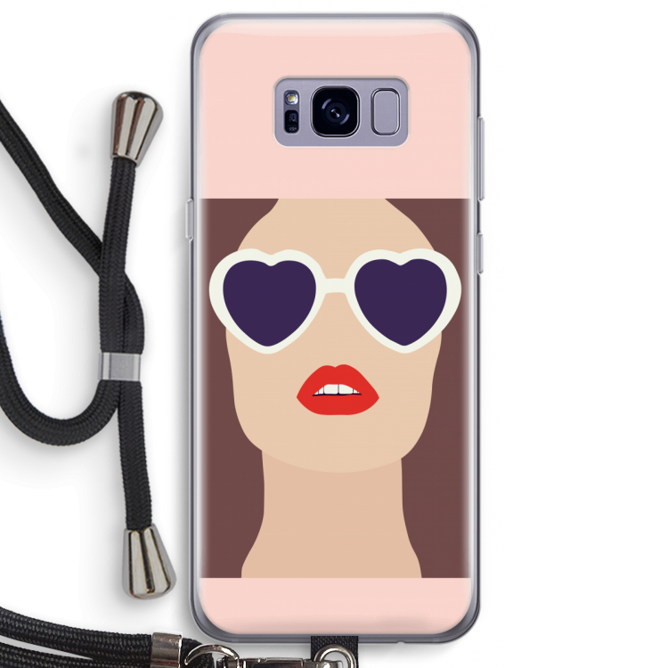 Red lips: Samsung Galaxy S8 Plus Transparant Hoesje met koord