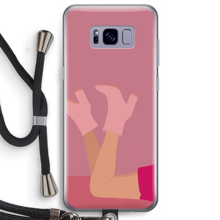 Pink boots: Samsung Galaxy S8 Plus Transparant Hoesje met koord