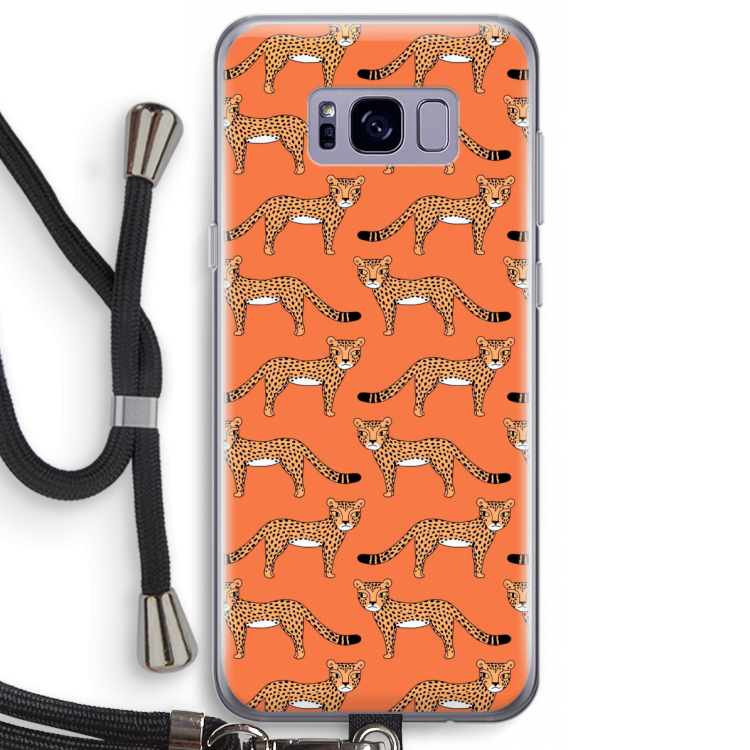 Cheetah: Samsung Galaxy S8 Plus Transparant Hoesje met koord