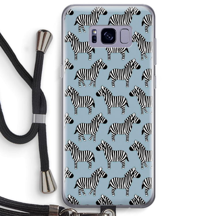 Zebra: Samsung Galaxy S8 Plus Transparant Hoesje met koord
