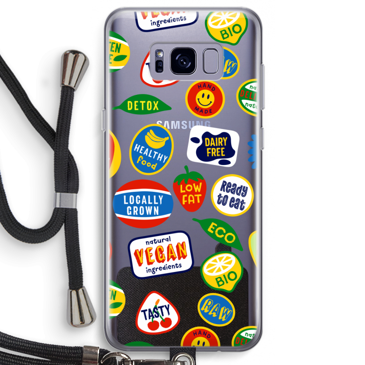 Fruitsticker: Samsung Galaxy S8 Plus Transparant Hoesje met koord
