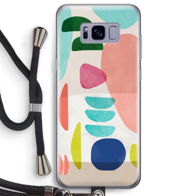 Bold Rounded Shapes: Samsung Galaxy S8 Plus Transparant Hoesje met koord