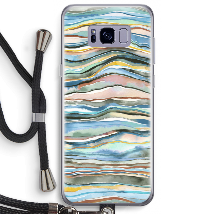 Watercolor Agate: Samsung Galaxy S8 Plus Transparant Hoesje met koord